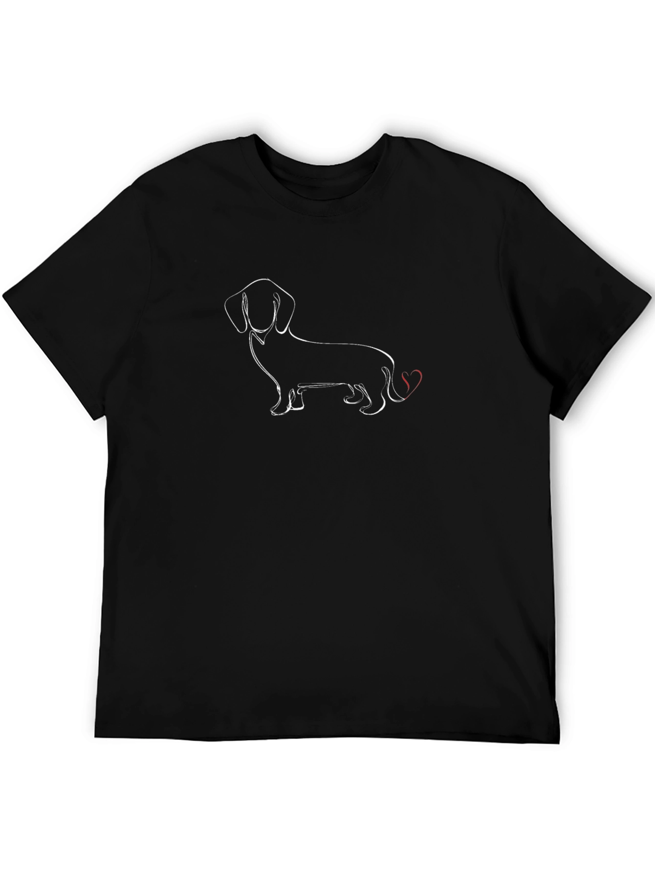 Dachshund Outline T-Shirt - Minimalist Dog Lover Tee