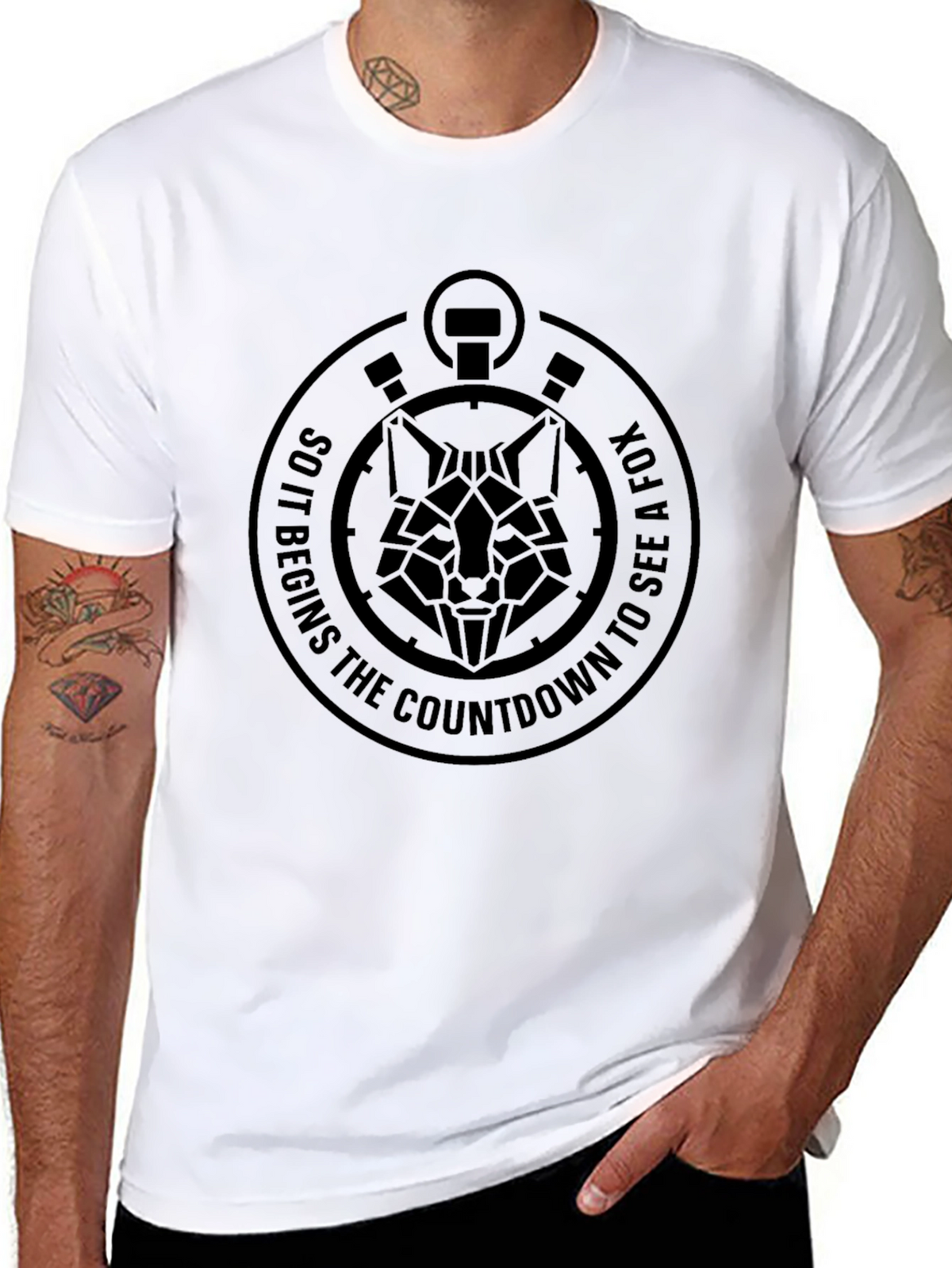 Geometric Fox Countdown T-Shirt