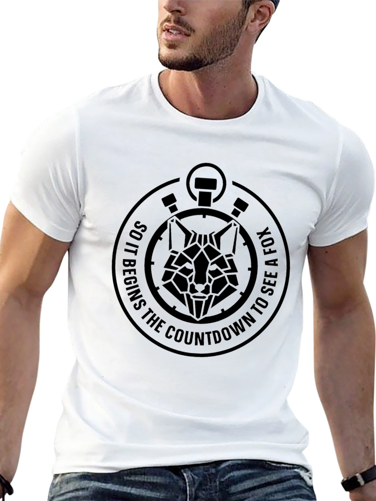 Geometric Fox Countdown T-Shirt