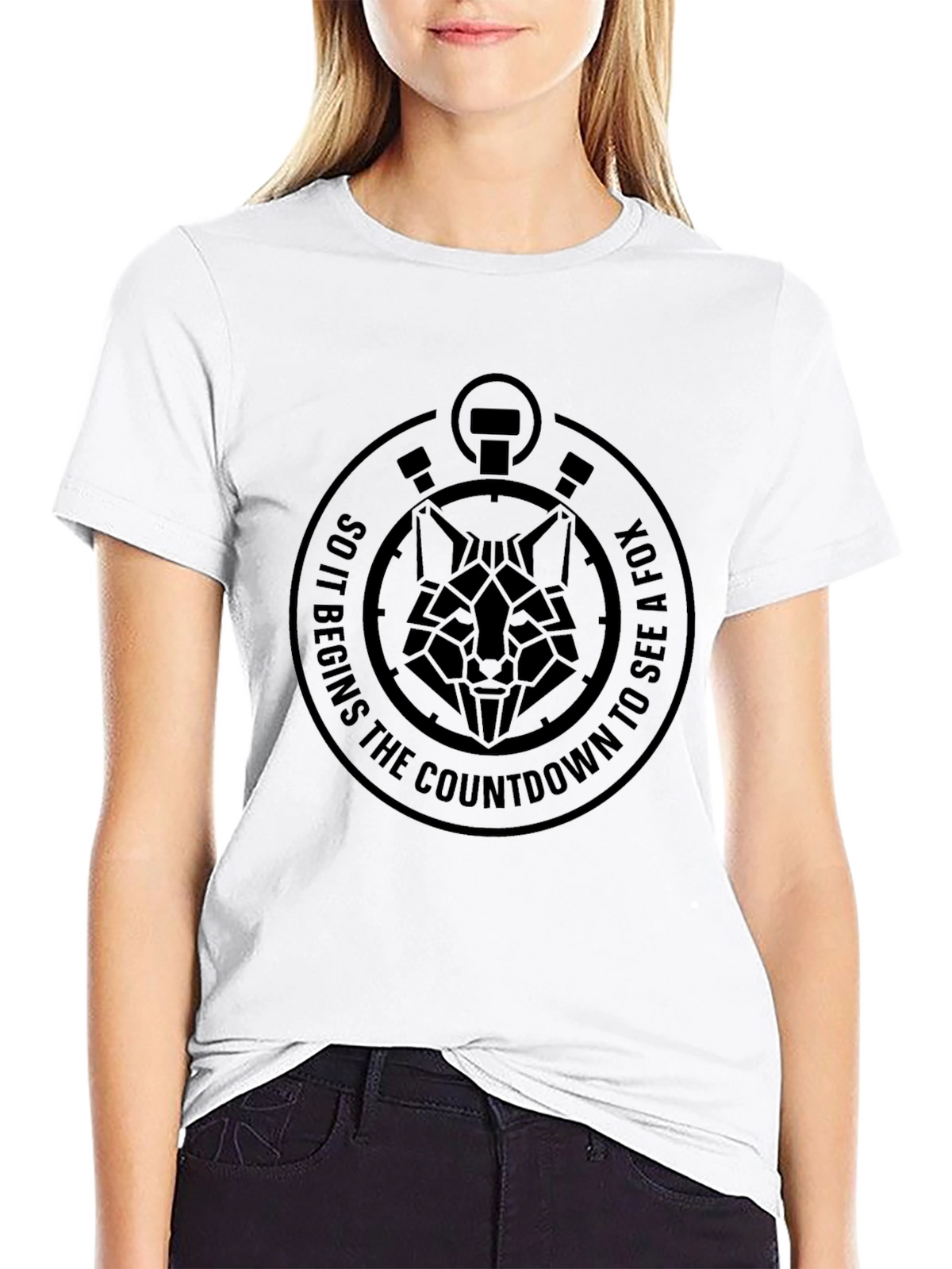 Geometric Fox Countdown T-Shirt