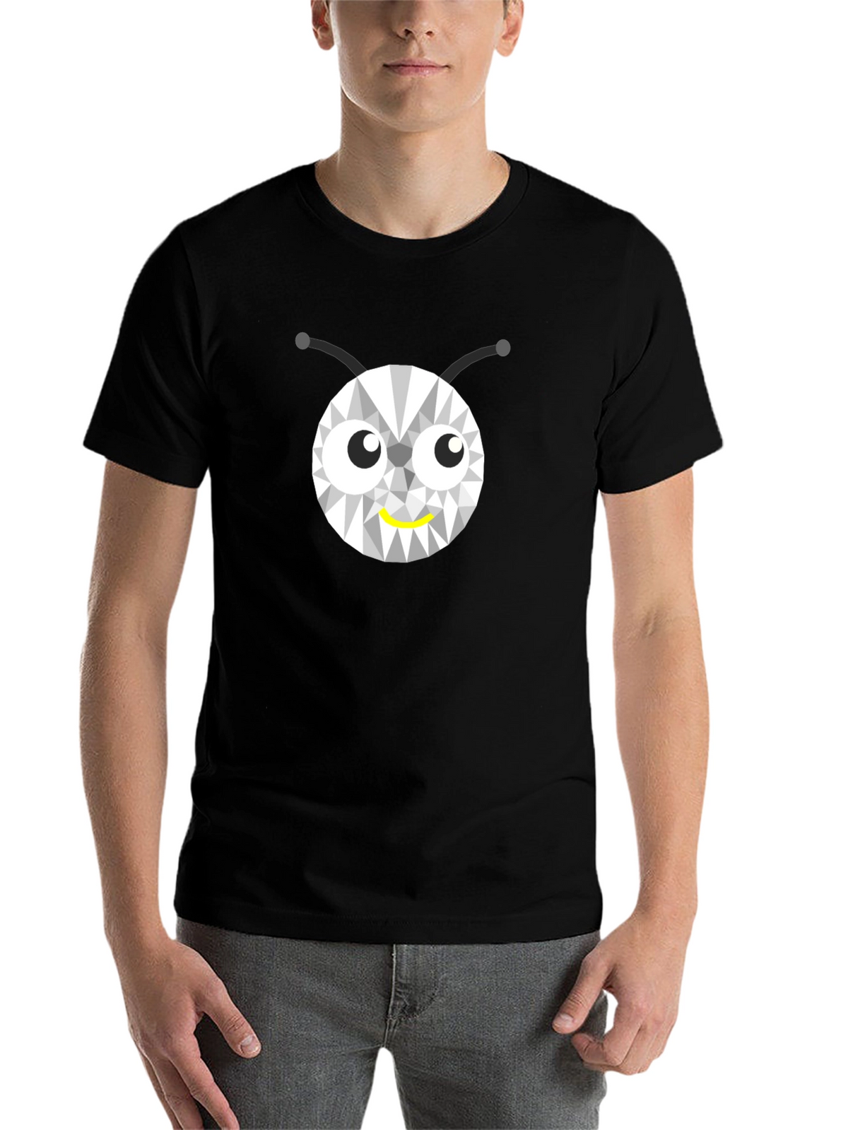 Geometric Bug Graphic Tee - Modern Style