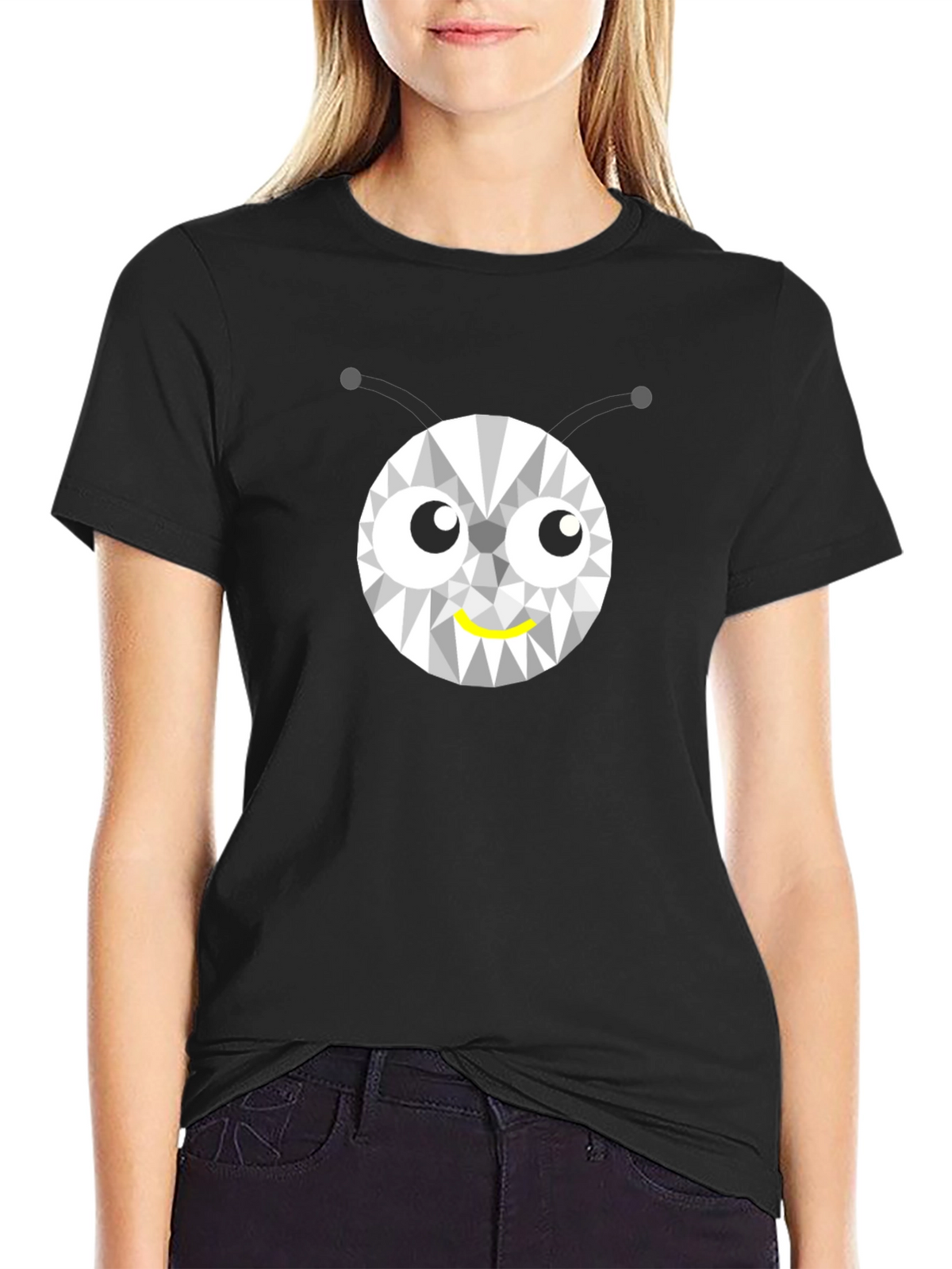 Geometric Bug Graphic Tee - Modern Style