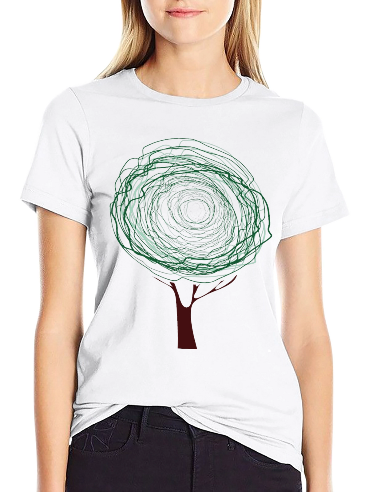 Abstract Tree Graphic Tee - Modern Style