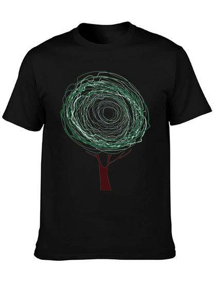 Abstract Tree Graphic Tee - Modern Style