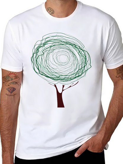 Abstract Tree Graphic Tee - Modern Style