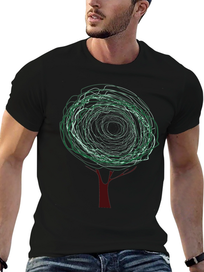 Abstract Tree Graphic Tee - Modern Style