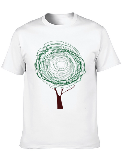 Abstract Tree Graphic Tee - Modern Style