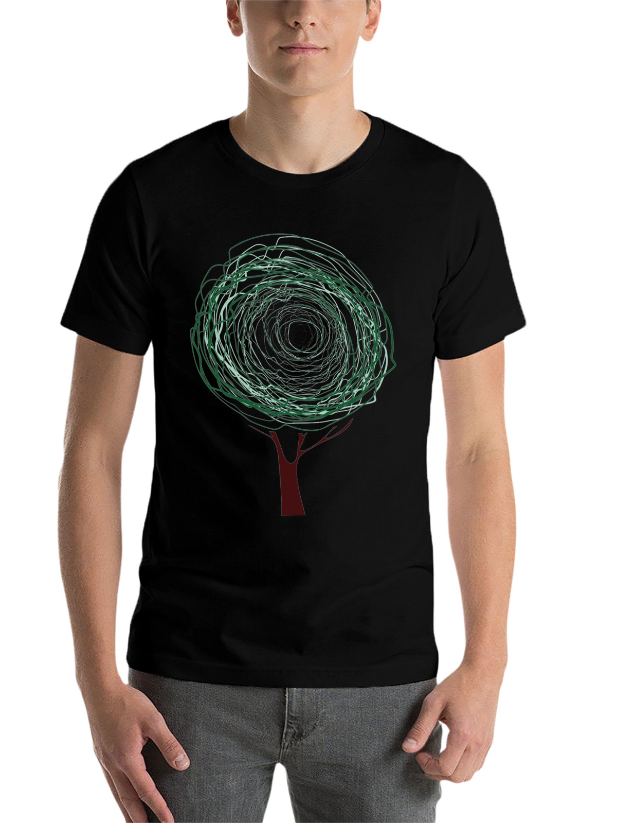 Abstract Tree Graphic Tee - Modern Style