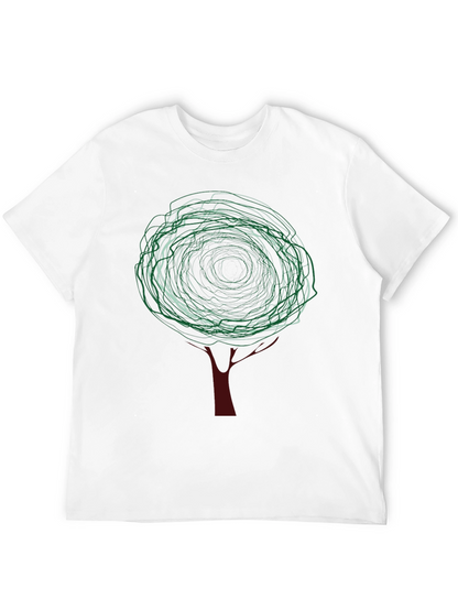 Abstract Tree Graphic Tee - Modern Style