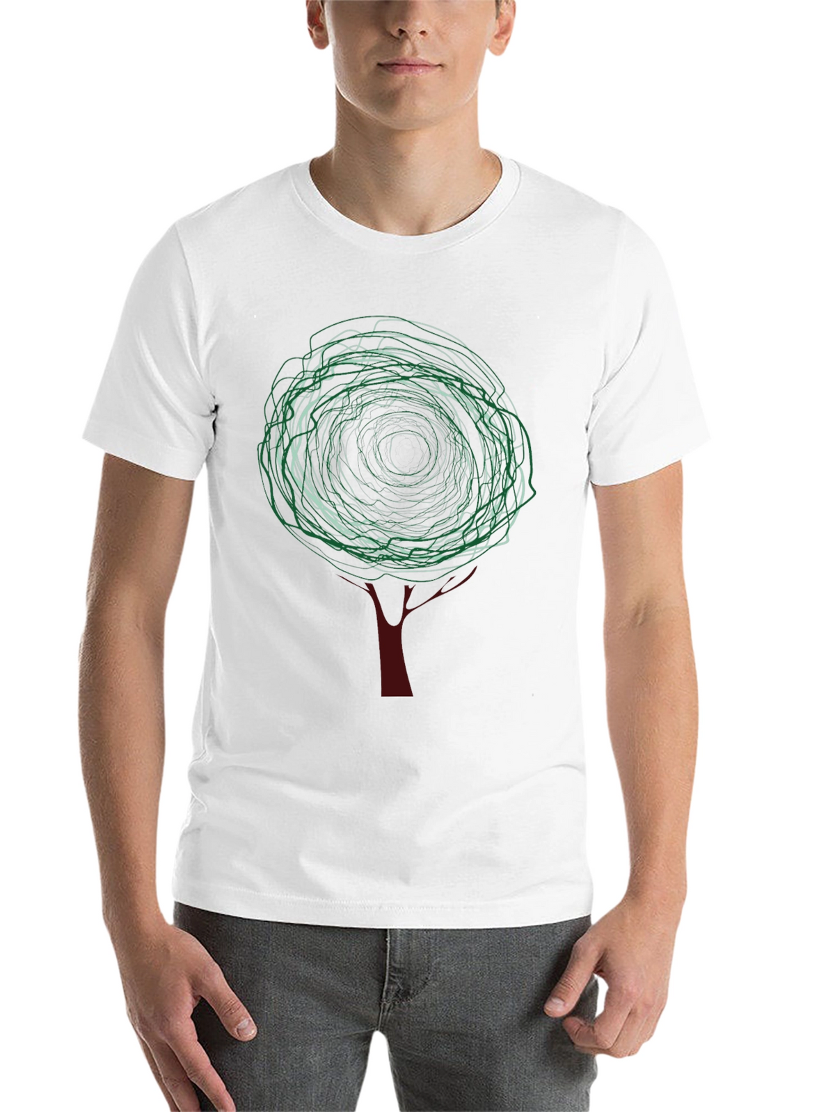 Abstract Tree Graphic Tee - Modern Style
