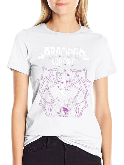 Arachnid Whore Graphic Tee - Black Cotton T-Shirt