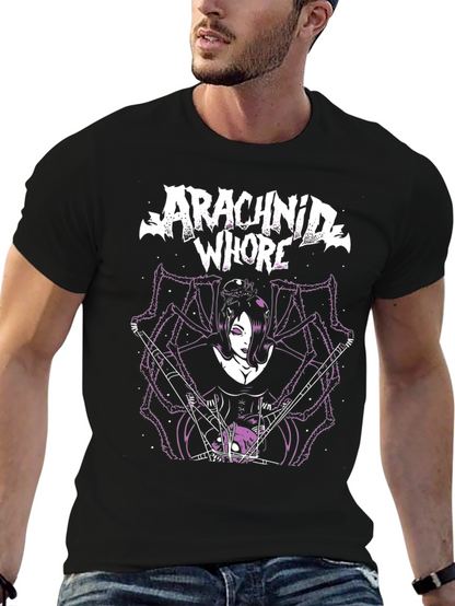 Arachnid Whore Graphic Tee - Black Cotton T-Shirt