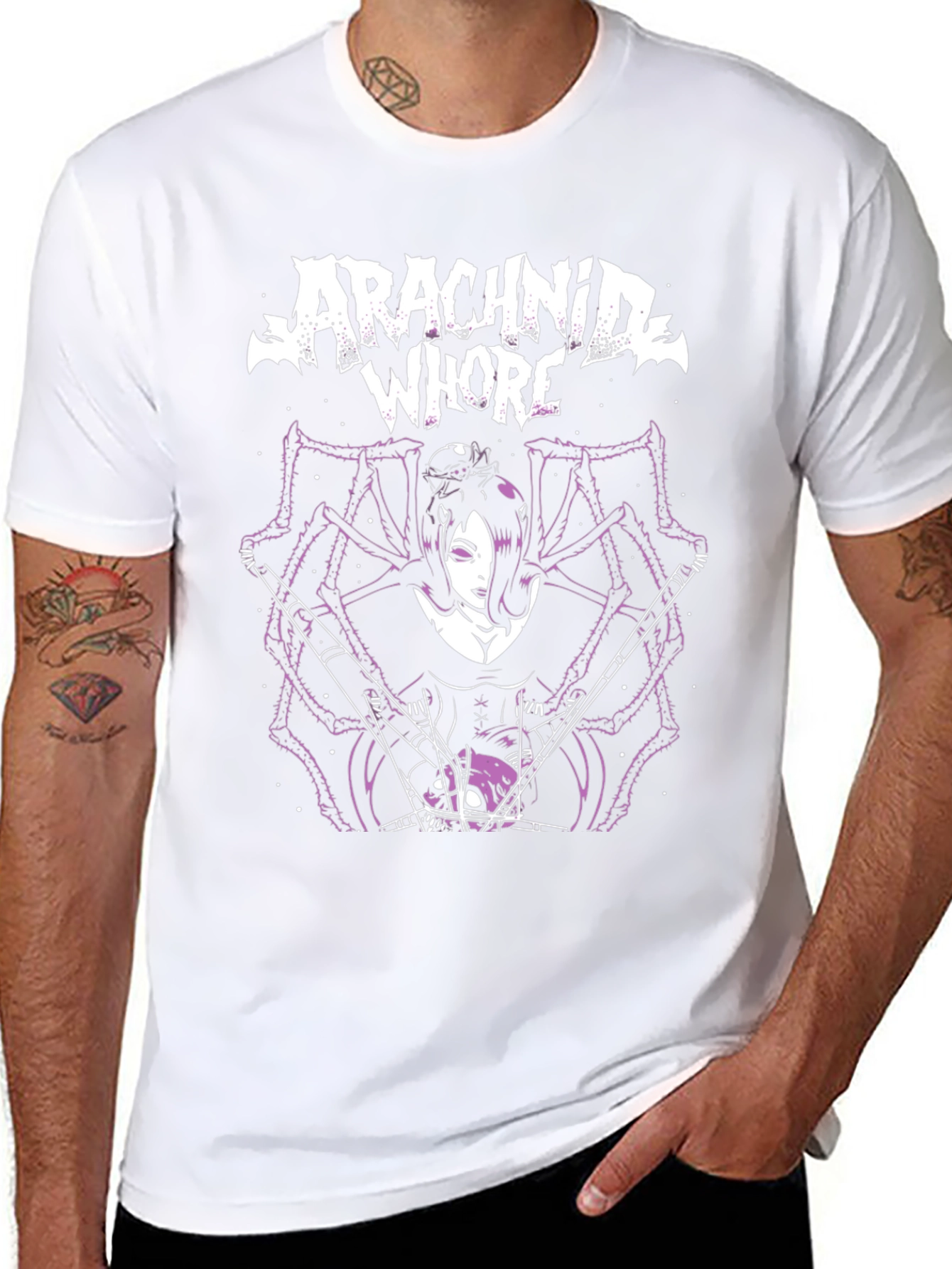 Arachnid Whore Graphic Tee - Black Cotton T-Shirt
