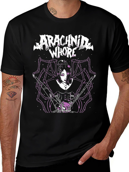 Arachnid Whore Graphic Tee - Black Cotton T-Shirt
