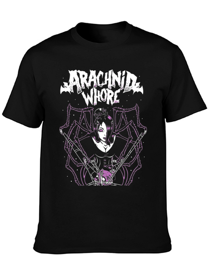 Arachnid Whore Graphic Tee - Black Cotton T-Shirt