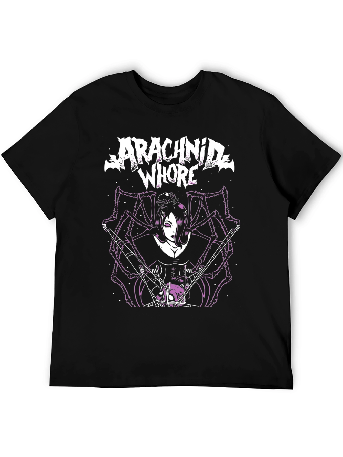 Arachnid Whore Graphic Tee - Black Cotton T-Shirt