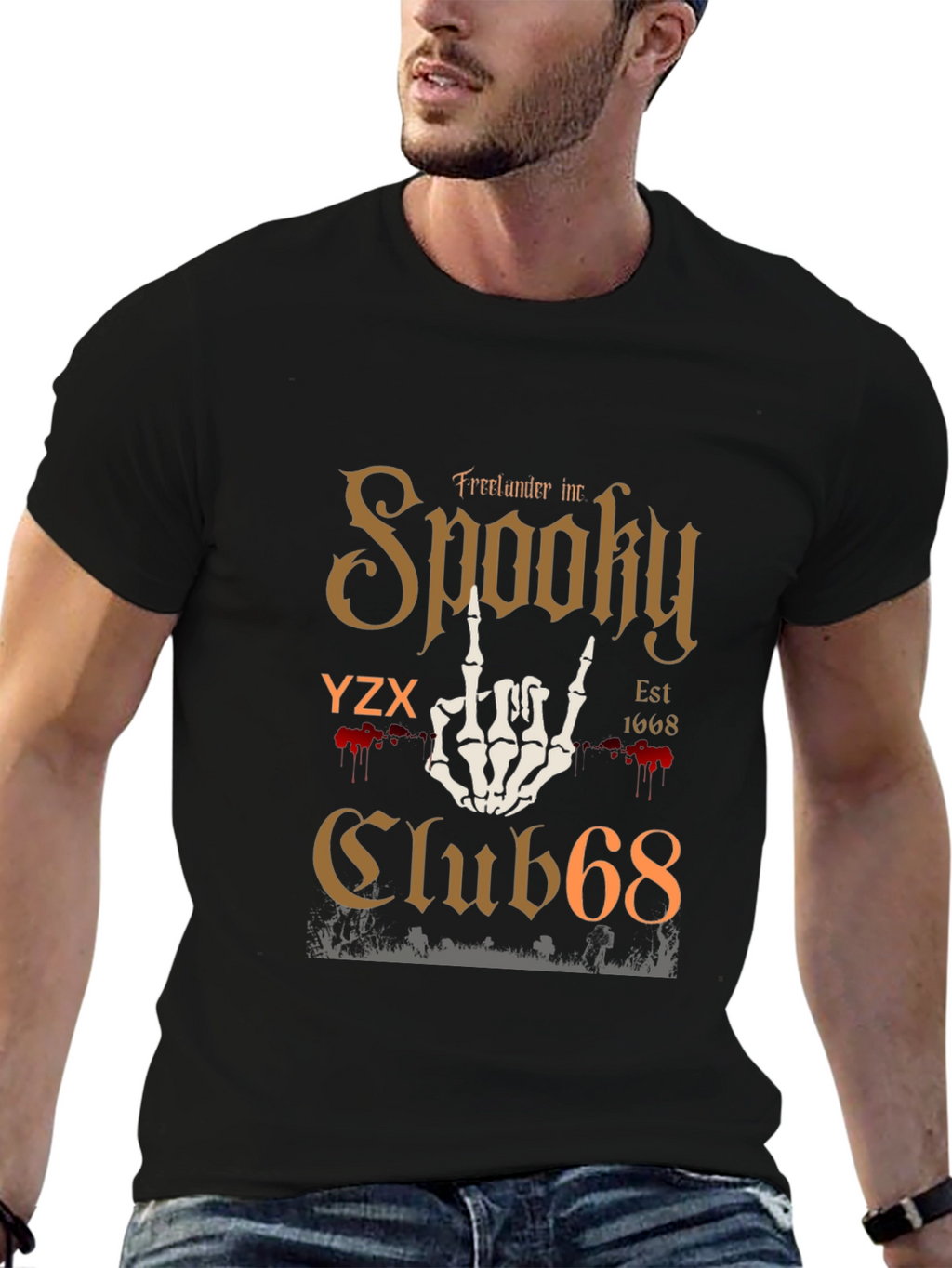 Spooky Club 68 Graphic T-Shirt - Halloween Tee