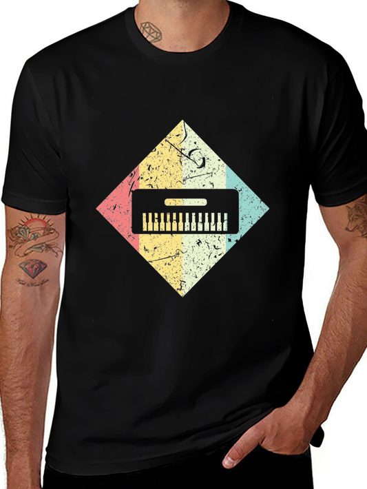 Retro Keyboard T-Shirt - Music Lover Tee