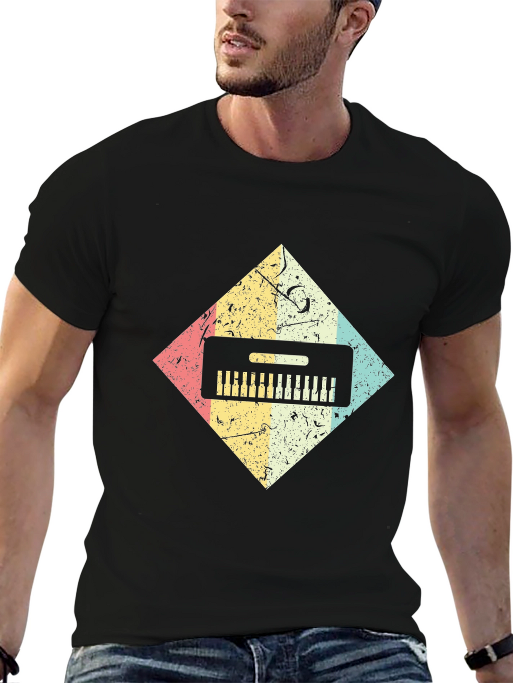 Retro Keyboard T-Shirt - Music Lover Tee