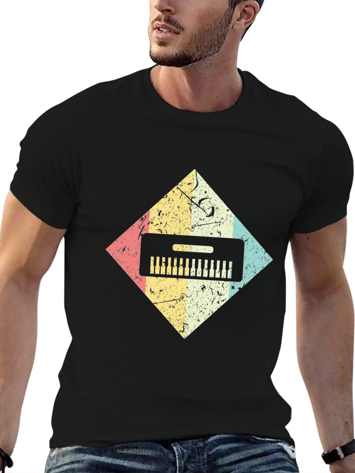 Retro Keyboard T-Shirt - Music Lover Tee
