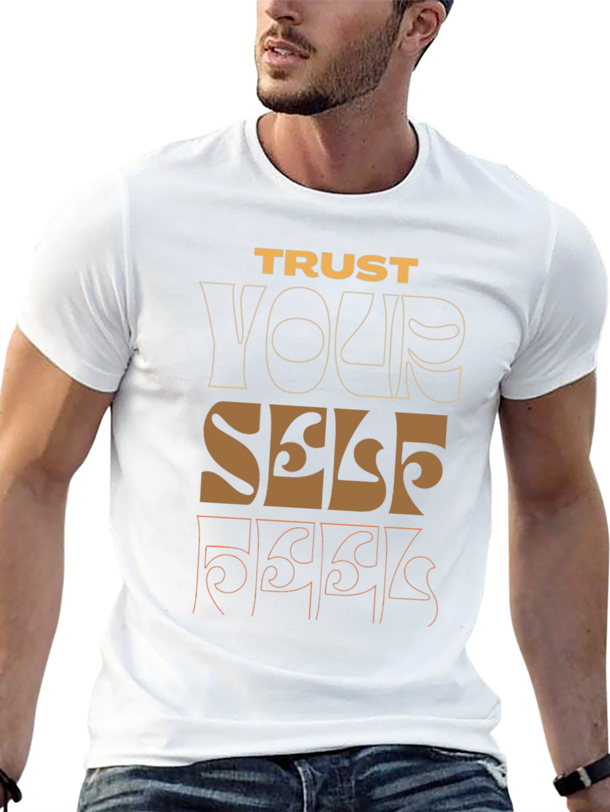 Trust Yourself Graphic Tee - Black Casual Shirt