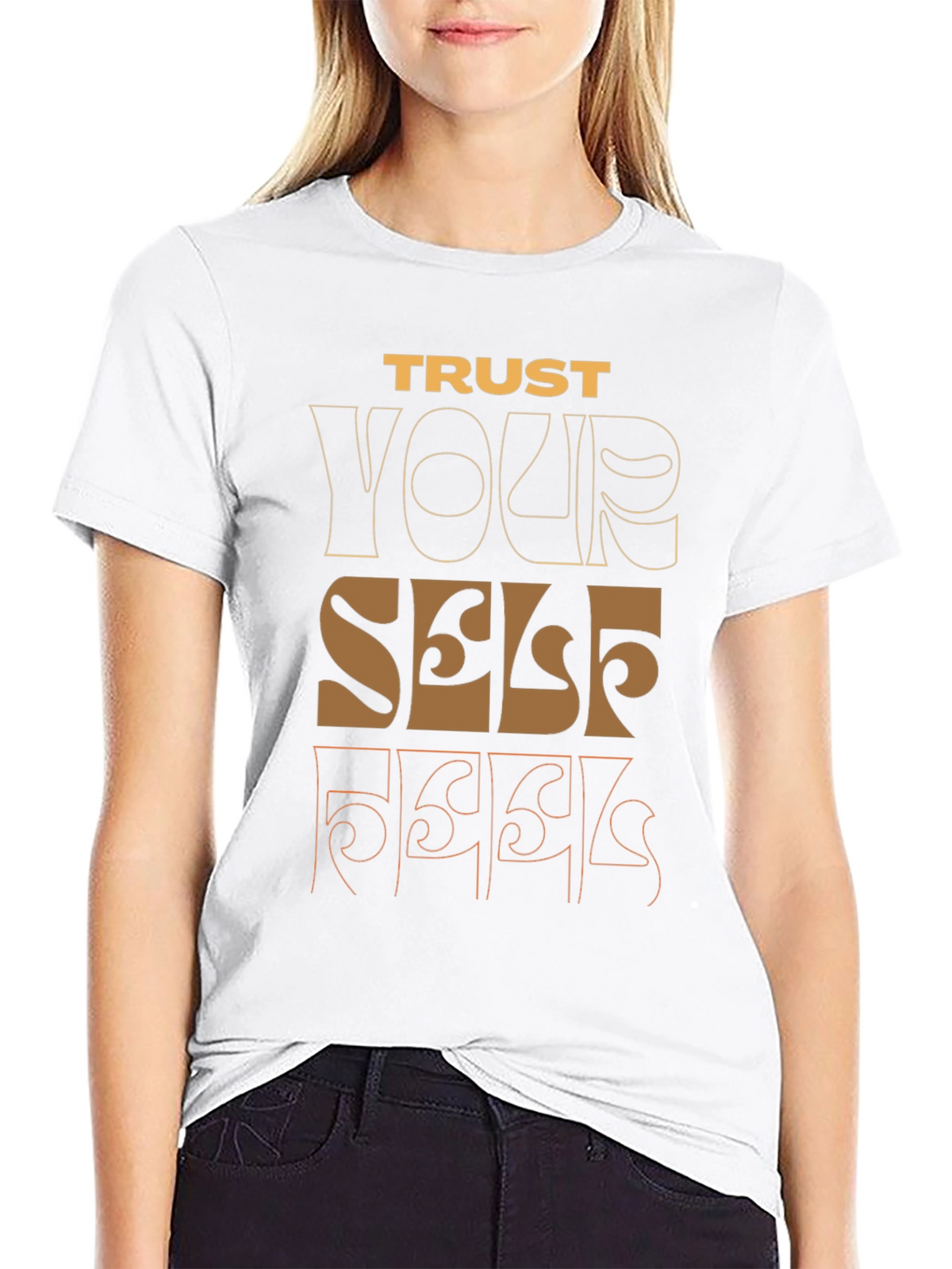 Trust Yourself Graphic Tee - Black Casual Shirt