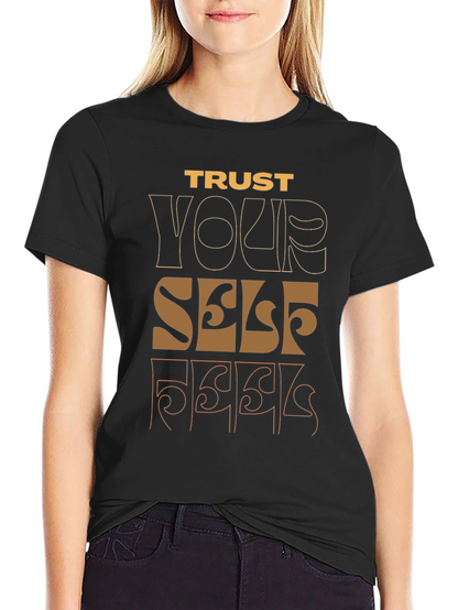 Trust Yourself Graphic Tee - Black Casual Shirt