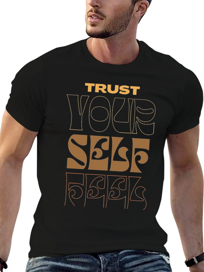 Trust Yourself Graphic Tee - Black Casual Shirt