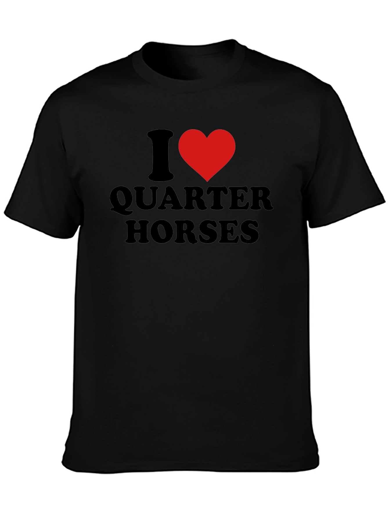 I Heart Quarter Horses Black Graphic T-Shirt