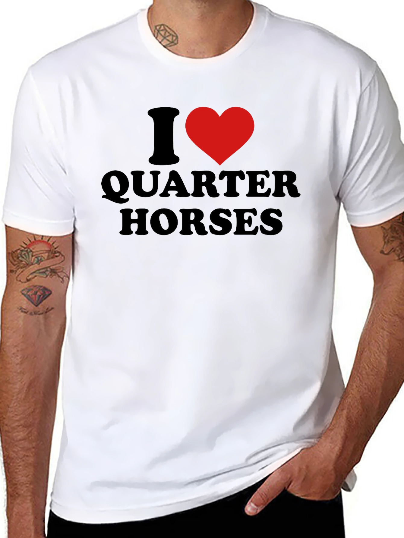 I Heart Quarter Horses Black Graphic T-Shirt