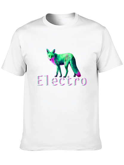 Electro Fox Graphic Tee - Stylish Black T-Shirt