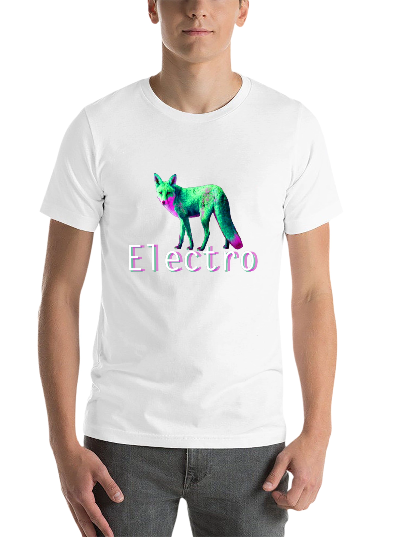 Electro Fox Graphic Tee - Stylish Black T-Shirt