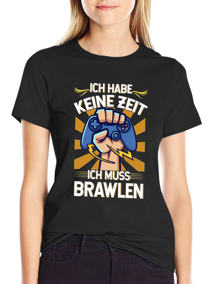 Ich Muss Brawlen Gamer T-Shirt - Black