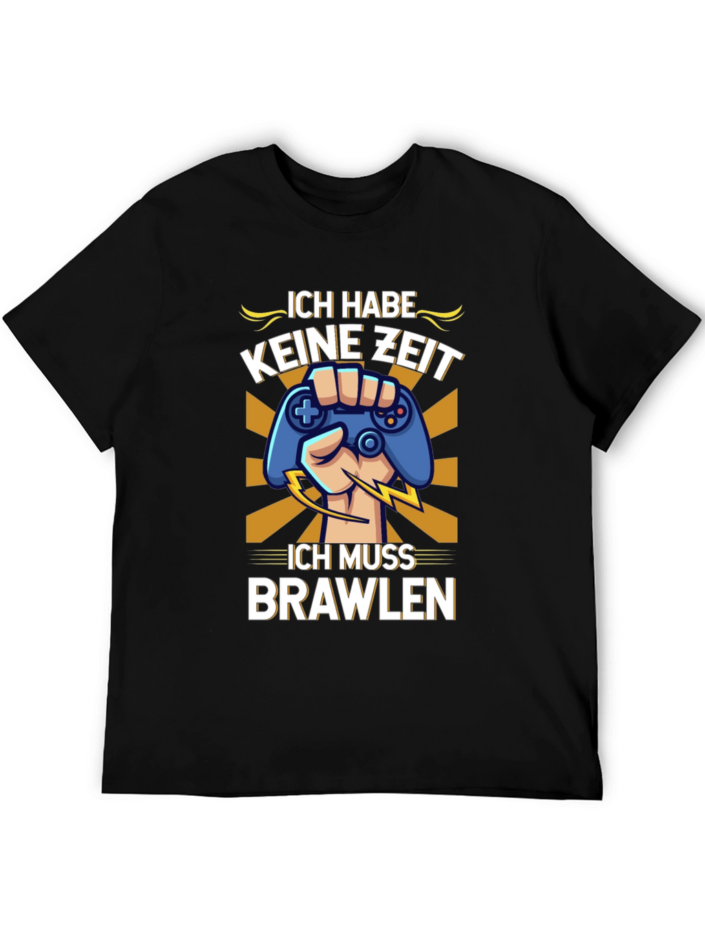 Ich Muss Brawlen Gamer T-Shirt - Black