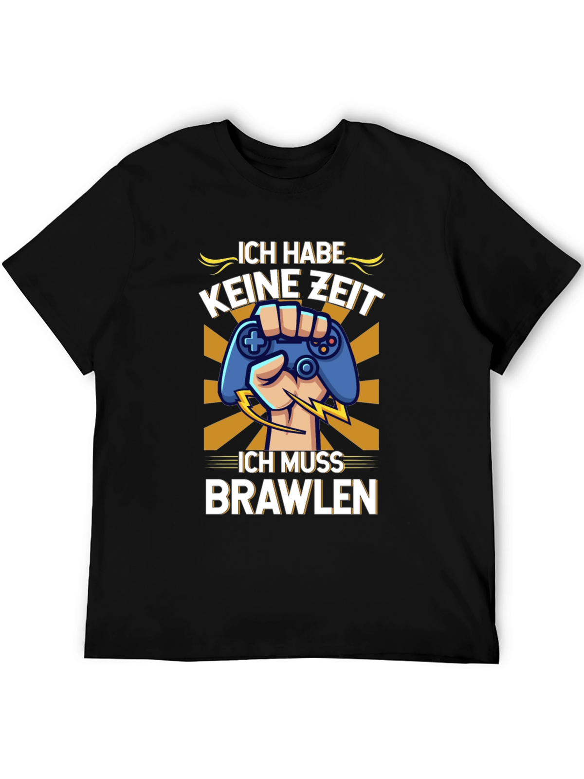 Ich Muss Brawlen Gamer T-Shirt - Black
