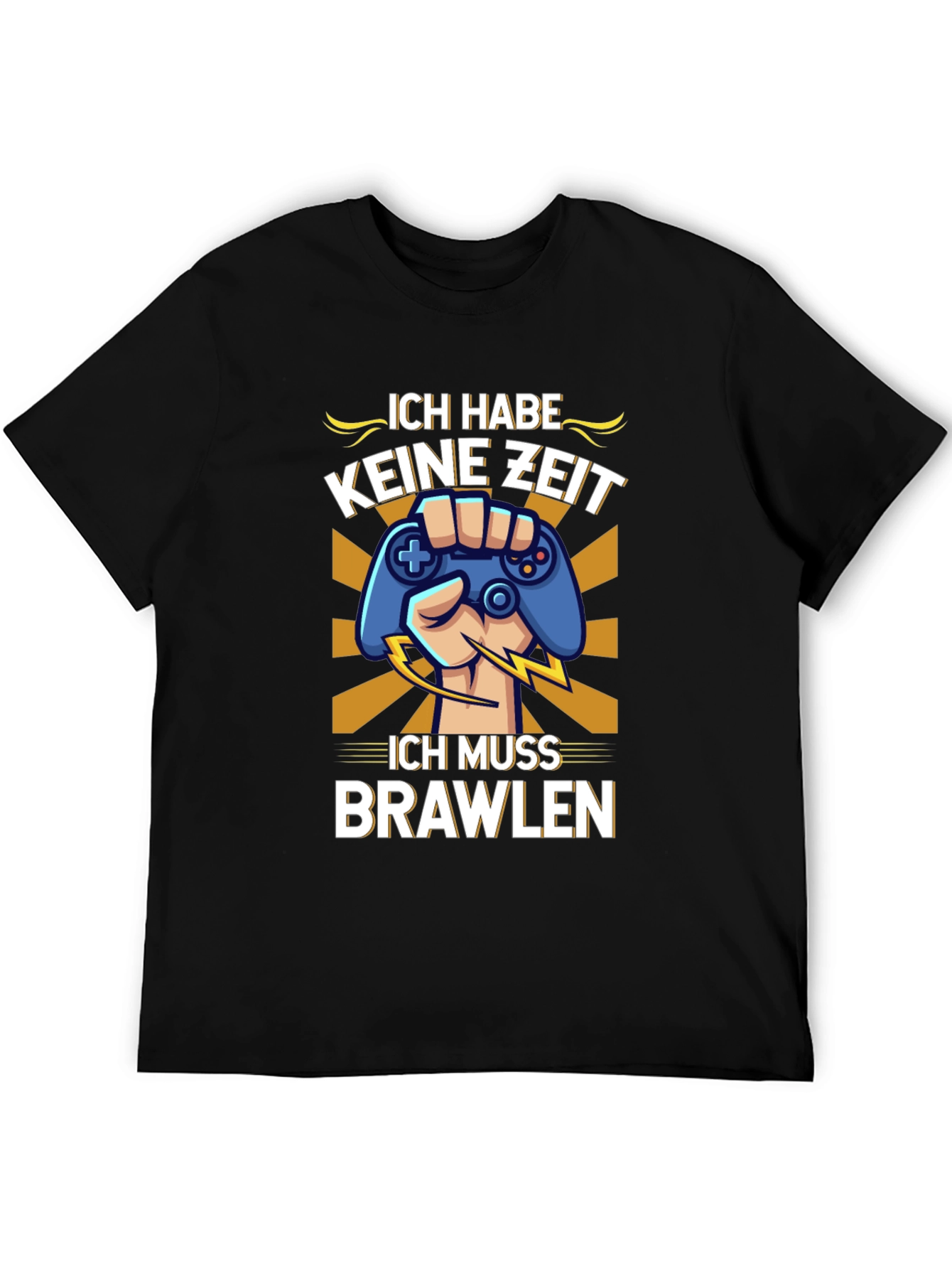 Ich Muss Brawlen Gamer T-Shirt - Black