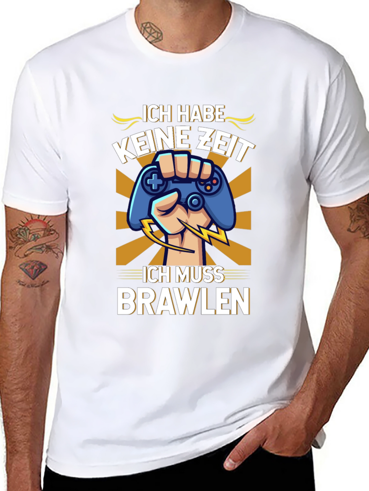 Ich Muss Brawlen Gamer T-Shirt - Black