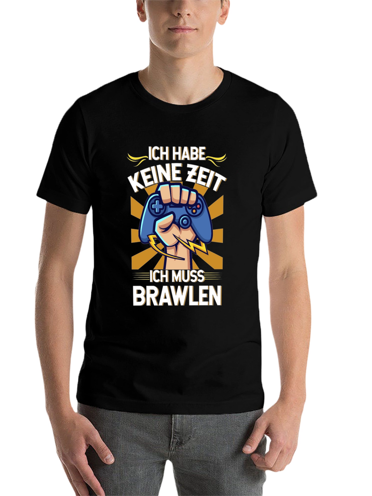 Ich Muss Brawlen Gamer T-Shirt - Black