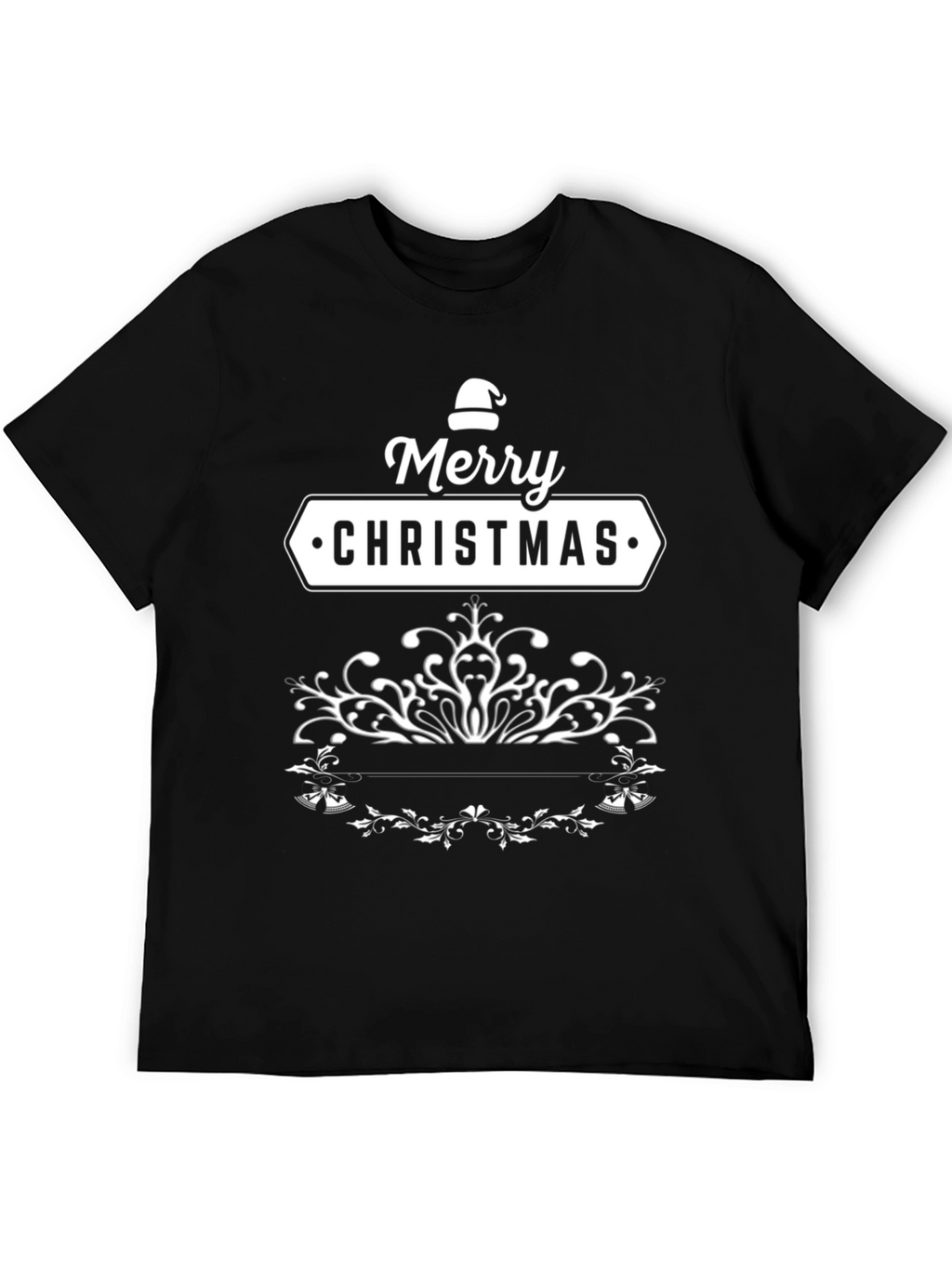 Merry Christmas Black T-Shirt Holiday Tee