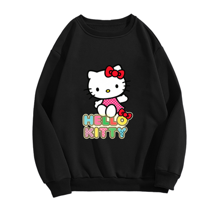 Colorful Bold Font Hello Kitty Fun Vibe Crewneck Sweatshirt