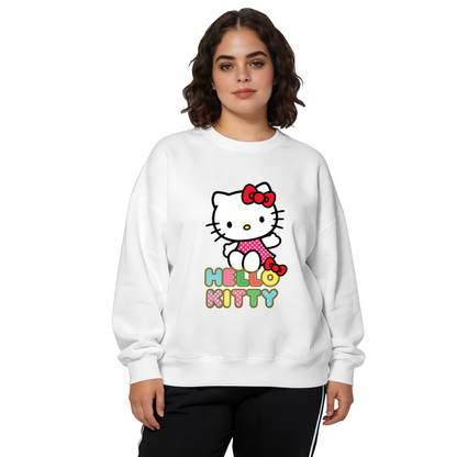 Colorful Bold Font Hello Kitty Fun Vibe Crewneck Sweatshirt