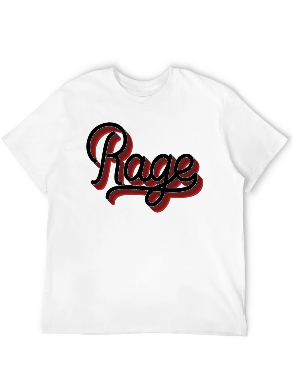 Rage Graphic Print Black Crewneck T-Shirt