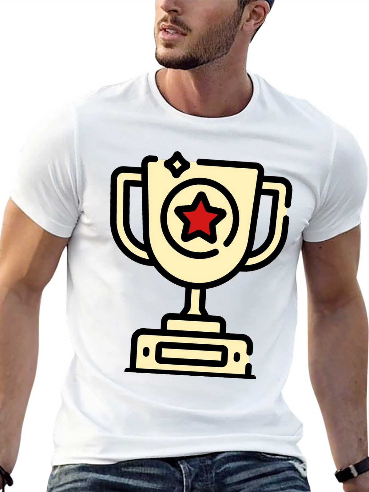Winners Trophy T-Shirt - Champion Star Design