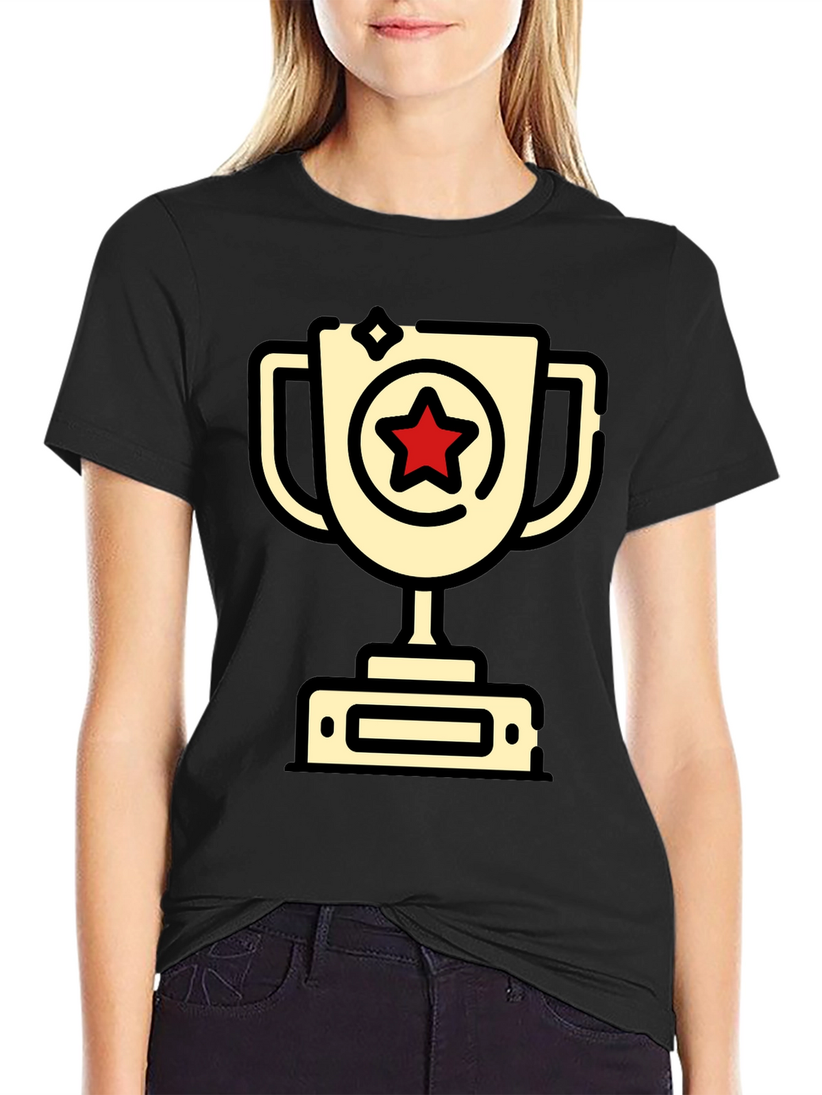 Winners Trophy T-Shirt - Champion Star Design