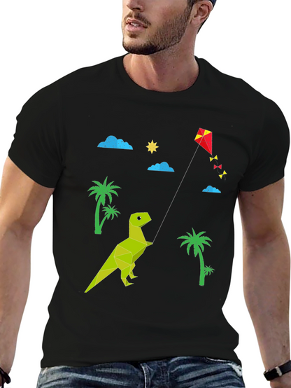 Dino Kite T-Shirt: Stylish Black Tee