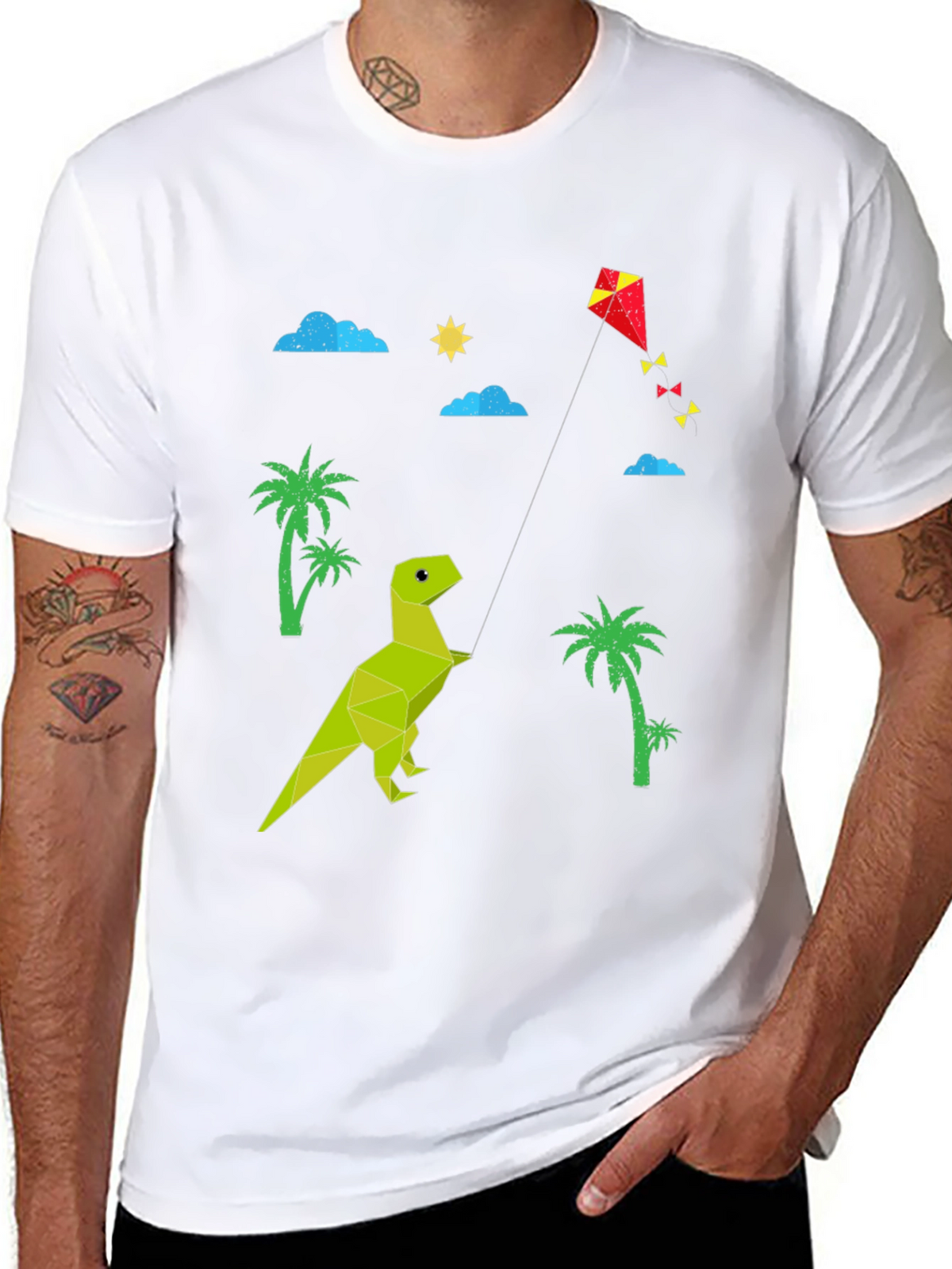 Dino Kite T-Shirt: Stylish Black Tee