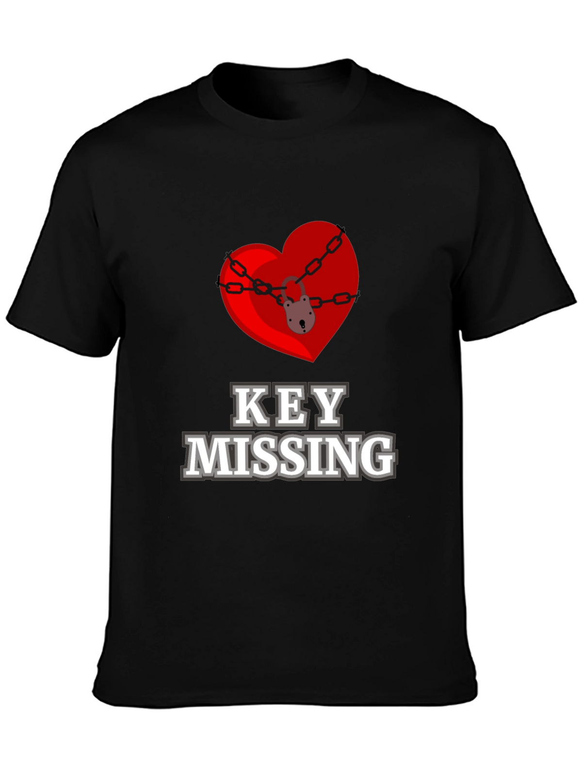 Key Missing Heart Graphic T-Shirt