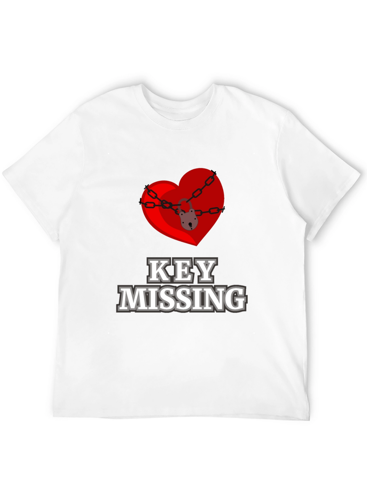 Key Missing Heart Graphic T-Shirt