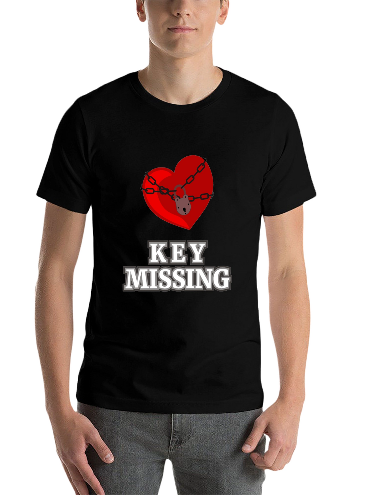 Key Missing Heart Graphic T-Shirt