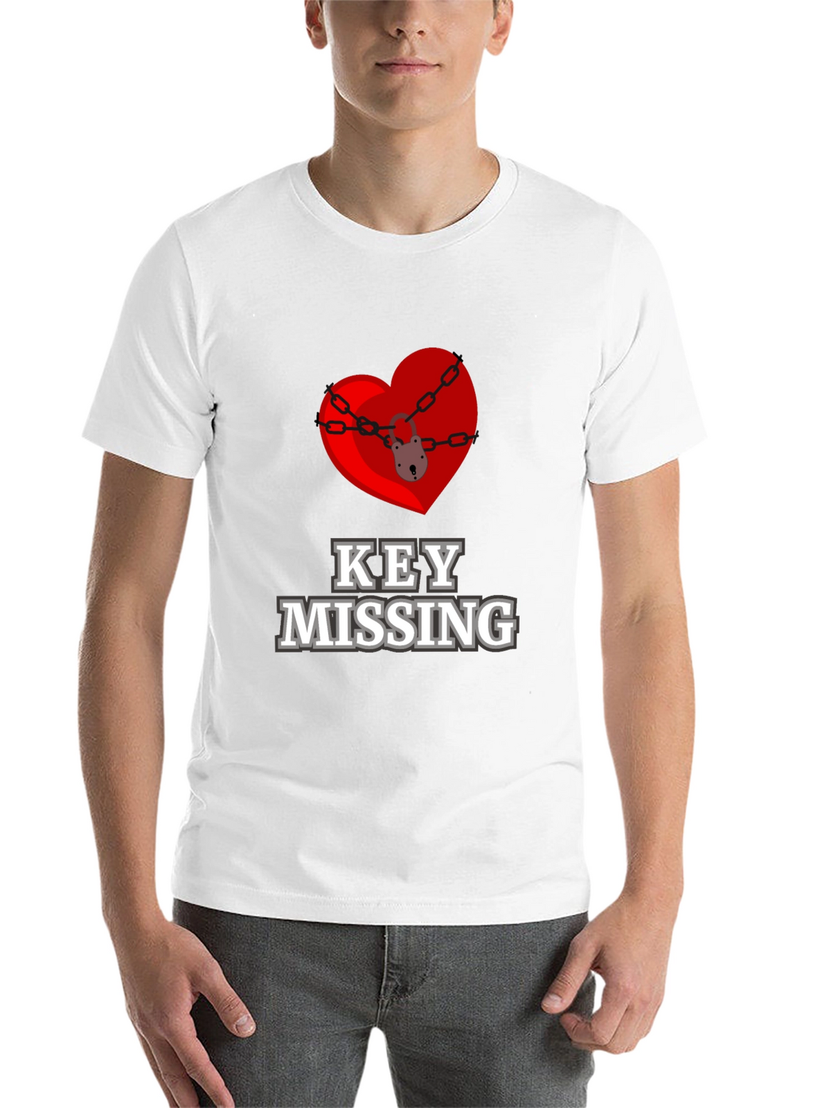 Key Missing Heart Graphic T-Shirt